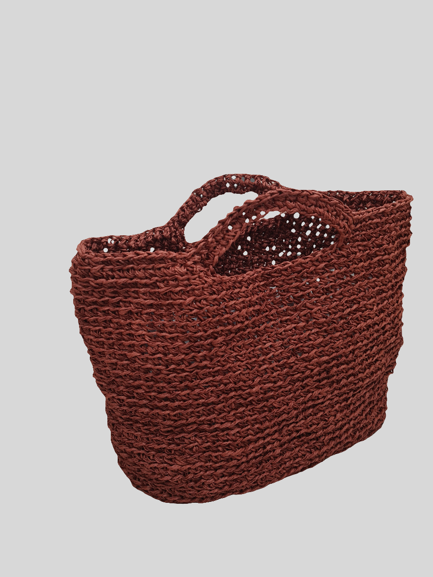 Bolso de rafia tejido a crochet, totebag