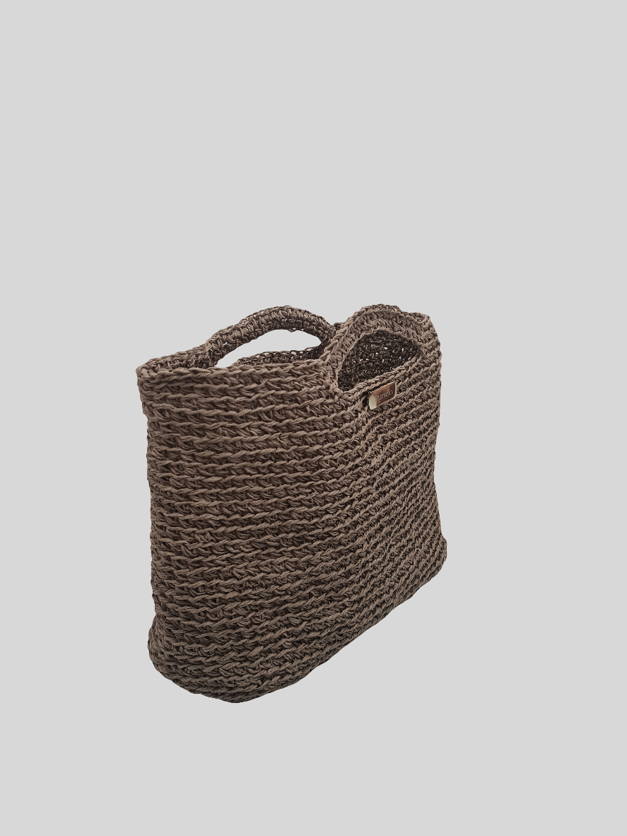 Bolso de rafia tejido a crochet, totebag